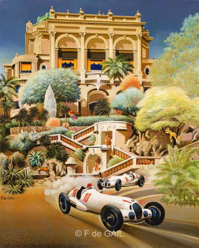 « LE GRAND PRIX DE LA JUNGLE » Huile sur toile 80 x 65 cm
